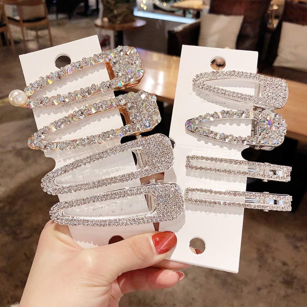 8 Pack Shining Rhinestone Alligator Hair Clips Bling AB Crystal Duck Bill Hair Barrettes Sparkly Geometric Hair Pins Hair Accessories for Women 8 Pack Shining Rhinestone Alligator Hair Clips Bling AB Crystal Duck Bill Hair Barrettes Sparkly Geometric Hair Pins Hair Accessories for Women