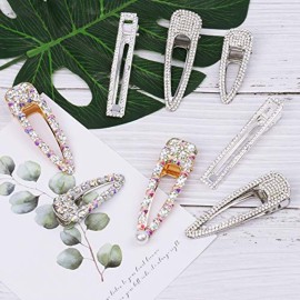8 Pack Shining Rhinestone Alligator Hair Clips Bling AB Crystal Duck Bill Hair Barrettes Sparkly Geometric Hair Pins Hair Accessories for Women 8 Pack Shining Rhinestone Alligator Hair Clips Bling AB Crystal Duck Bill Hair Barrettes Sparkly Geometric Hair Pins Hair Accessories for Women