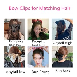 Hair Bows and Barettes Accessories - Bowknot French Clips for Women and Girls in Black