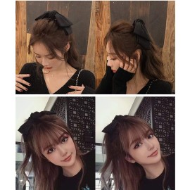 Hair Bows and Barettes Accessories - Bowknot French Clips for Women and Girls in Black