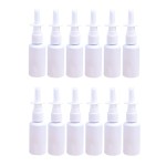 12 Pieces 15 ml Empty Plastic Nasal Spray Bottles Refillable Plastic Nasal Spray Bottles Pump Sprayer Mist Nose Spray Refillable Bottle, White