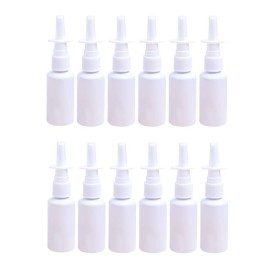 12 Pieces 15 ml Empty Plastic Nasal Spray Bottles Refillable Plastic Nasal Spray Bottles Pump Sprayer Mist Nose Spray Refillable Bottle, White