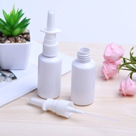 12 Pieces 15 ml Empty Plastic Nasal Spray Bottles Refillable Plastic Nasal Spray Bottles Pump Sprayer Mist Nose Spray Refillable Bottle, White