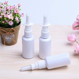 12 Pieces 15 ml Empty Plastic Nasal Spray Bottles Refillable Plastic Nasal Spray Bottles Pump Sprayer Mist Nose Spray Refillable Bottle, White