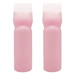2 Pieces Root Comb Applicator Bottle Hair Coloring Dye Bottle Scalp Treament Essential Salon Hair Cleansing Bottle With Graduated Scale, Pink