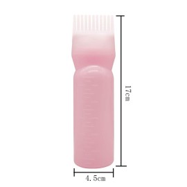 2 Pieces Root Comb Applicator Bottle Hair Coloring Dye Bottle Scalp Treament Essential Salon Hair Cleansing Bottle With Graduated Scale, Pink