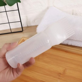 2 Pieces Root Comb Applicator Bottle Hair Coloring Dye Bottle Scalp Treament Essential Salon Hair Cleansing Bottle With Graduated Scale, Pink