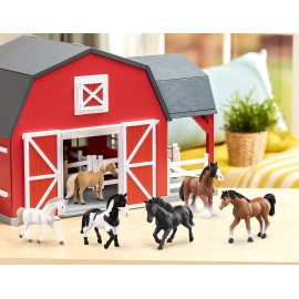 Terra by Battat - 6pcs Realistic Horse Figurines Set - 6-Inch Plastic Animal Toys with Arabian, Clydesdale, Paint Horses - Educational Farm Toys for Kids Ages 3+ - Party Favors & Gifts