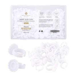 BEYELIAN Smart Glue Cups Fanning Cup Lash Glue Holder for Eyelash Extensions 2 Methods of Use 100 PCS Professional Use PP Material Harmless to Human