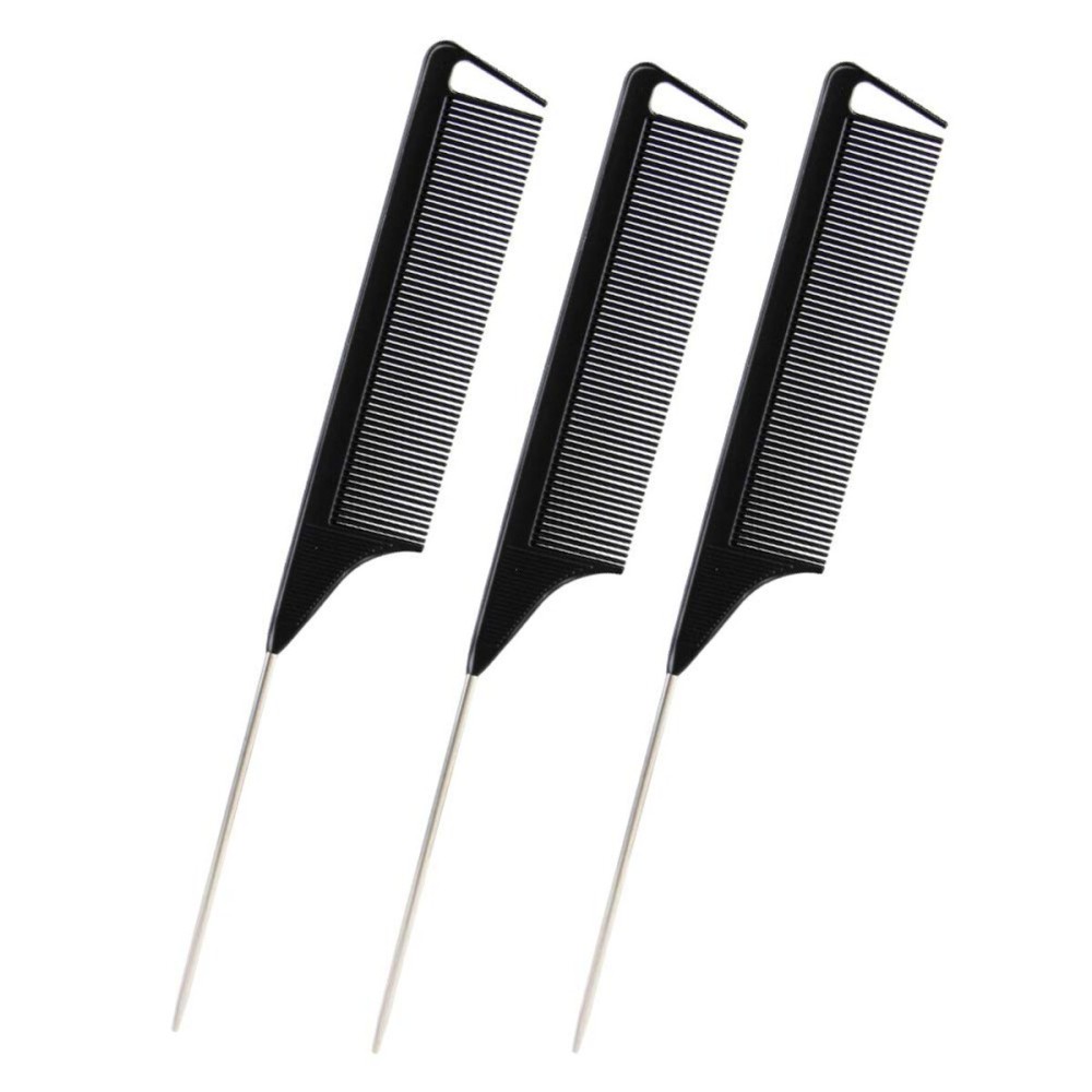 3Pcs Rat Tail Combs,Barber Styling Combs for Women,Anti Static Heat Resistant Hairdressing Comb (Black) 3Pcs Rat Tail Combs,Barber Styling Combs for Women,Anti Static Heat Resistant Hairdressing Comb (Black)