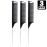 3Pcs Rat Tail Combs,Barber Styling Combs for Women,Anti Static Heat Resistant Hairdressing Comb (Black)