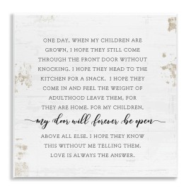 Stupell Industries When My Children are Grown Text Homely Word Design Wall Art, 12x12, Off- White