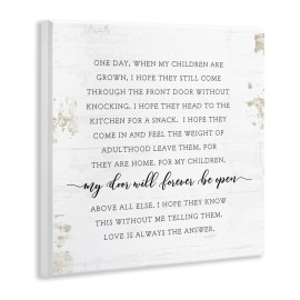 Stupell Industries When My Children are Grown Text Homely Word Design Wall Art, 12x12, Off- White