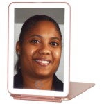 EX ELECTRONIX EXPRESS LED Lighted Travel Makeup Mirror, Rechargeable Illuminated Portable Mirror with 3 Light Colors, Perfect for Travel, Makeup and Beauty Needs (Rose Gold)