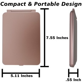 EX ELECTRONIX EXPRESS LED Lighted Travel Makeup Mirror, Rechargeable Illuminated Portable Mirror with 3 Light Colors, Perfect for Travel, Makeup and Beauty Needs (Rose Gold) EX ELECTRONIX EXPRESS LED Lighted Travel Makeup Mirror, Rechargeable Illuminated Portable Mirror with 3 Light Colors, Perfect for Travel, Makeup and Beauty Needs (Rose Gold)