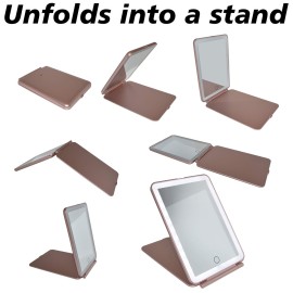 EX ELECTRONIX EXPRESS LED Lighted Travel Makeup Mirror, Rechargeable Illuminated Portable Mirror with 3 Light Colors, Perfect for Travel, Makeup and Beauty Needs (Rose Gold) EX ELECTRONIX EXPRESS LED Lighted Travel Makeup Mirror, Rechargeable Illuminated Portable Mirror with 3 Light Colors, Perfect for Travel, Makeup and Beauty Needs (Rose Gold)