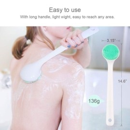 Silicone Body Scrubber Exfoliator, Back Brush Long Handle for Shower with Soft Bristles, Shower Brush Scrubber for Body Men and Women, BPA Free, Non-Slip