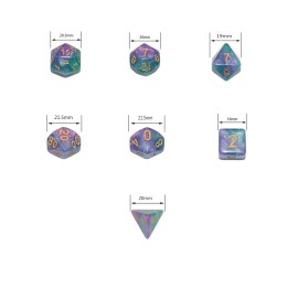 SmartDealsPro 6 x 7 Sets (42 pcs) Glitter Polyhedral Dice Sets with Pouches for DND RPG MTG Dungeon and Dragons Table Board Roll Playing Games D4 D8 D10 D12 D20 (6 Sets)