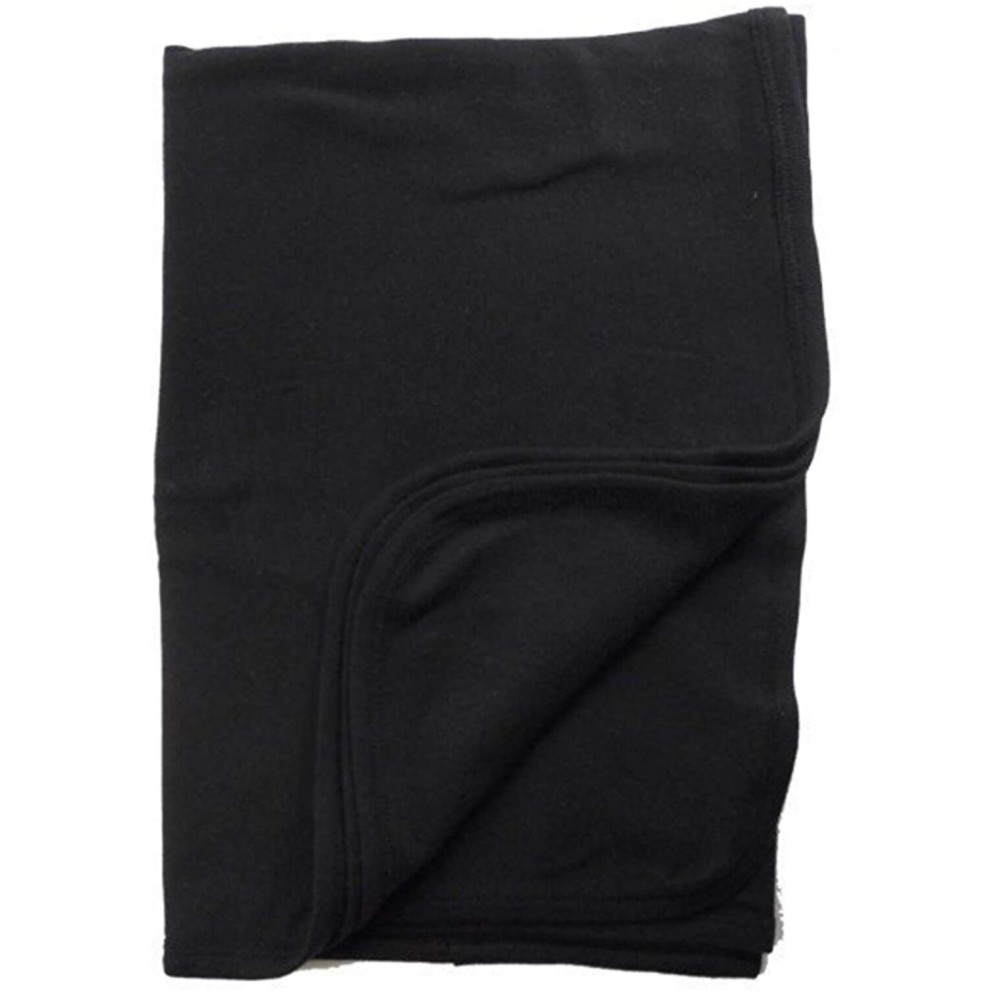 Baby Black Blank Receiving Blanket, 100% Cotton Fabric for 1-Pack Black (30 x 40 Inches / 100% Cotton Interlock)