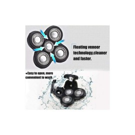 5 Head Shaver Head, Replacement Shaving Head For Shaver, Easy to Install Electric Shaver Head, 4D Rotary Cutting Head Double Ring Blade, Universal For 5 Head Shavers.