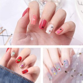 JOYJULY 3D Holographic Butterfly Nail Glitter - 24 Color Set Sequins Laser Acrylic Paillettes for Nail Art Decoration & DIY Crafting