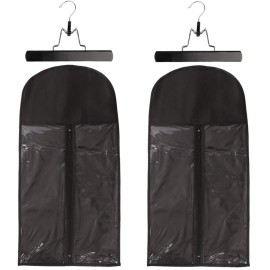 2 Pack Hair Extension Storage Bag Hair Extension Hanger Strong Holder Dust-Proof Portable Suit with Transparent Zip Up Closure- Lightweight, Waterproof and Portable (Black)