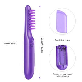 Electric Massage Comb with Detangling Brush - Dual Use Wet/Dry Negative Ion Tamer for Long Hair, with Brush Cover and Scalp Massager