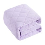 BEDSUM 100% Brushed Microfiber Down Alternative Toddler Comforter, Ultra Soft Lightweight and Warm Breathable Crib Quilted Blanket for Nursery Stroller Bed, 39x47 Inches, Light Purple