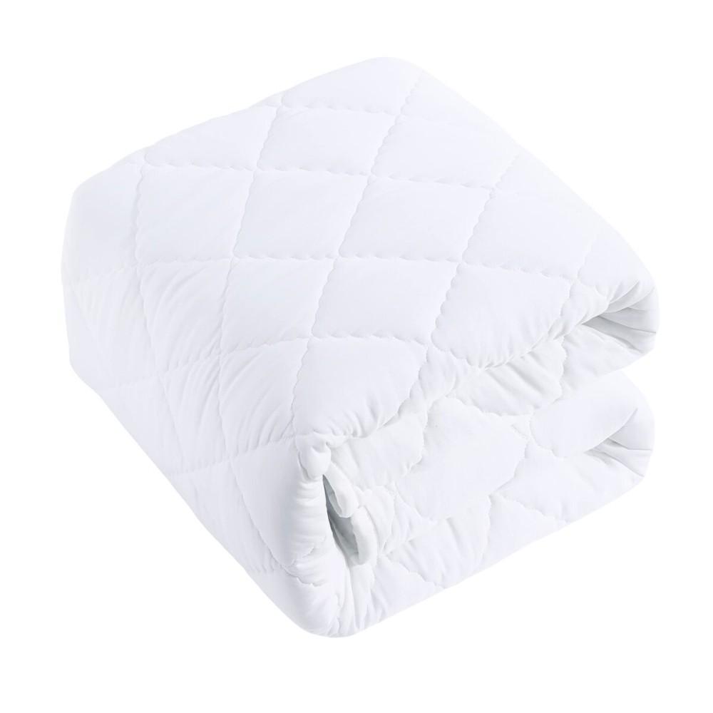 BEDSUM 100% Brushed Microfiber Down Alternative Toddler Comforter, Ultra Soft Lightweight and Warm Breathable Crib Quilted Blanket for Nursery Stroller Bed, 39x47 Inches, White