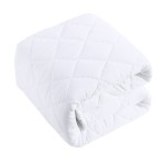 BEDSUM 100% Brushed Microfiber Down Alternative Toddler Comforter, Ultra Soft Lightweight and Warm Breathable Crib Quilted Blanket for Nursery Stroller Bed, 39x47 Inches, White