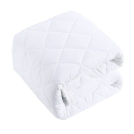 BEDSUM 100% Brushed Microfiber Down Alternative Toddler Comforter, Ultra Soft Lightweight and Warm Breathable Crib Quilted Blanket for Nursery Stroller Bed, 39x47 Inches, White