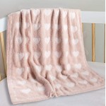 Kid Nation Super Soft Baby Blanket with Heart Light Pink 30 x 40 inch