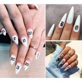 EBANKU Nail Letter Stickers, Nail Stickers for Nail Art 10 Sheets 5colors Self-Adhesive Old English Nail Sticker 3D Words Alphabet Nail Decals for DIY Women Nail Decoration EBANKU Nail Letter Stickers, Nail Stickers for Nail Art 10 Sheets 5colors Self-Adhesive Old English Nail Sticker 3D Words Alphabet Nail Decals for DIY Women Nail Decoration
