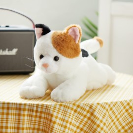 Glow Guards Light up Calico Cat Stuffed Animal LED Soft Kitty Plush Toy Pillow with Night Lights Lullaby Birthday Children\'s Day Gifts for Toddler Kids, 15\'\'