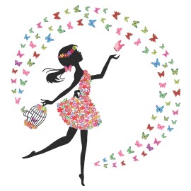 DEKOSH Girl Wall Decals for Baby Nursery | Peel & Stick Decorative Wall Art Sticker for Teen Girl Bedroom, Playroom Mural