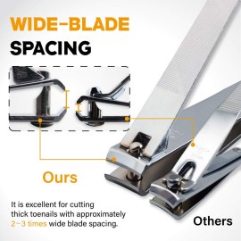 [Made in Korea] ROYAL Wide Jaw Toenail Clipper for Thick Toenails or Tough Fingernails, Large Toenail Clippers for Men, Seniors, Adults EM-3