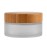 100g 100ml Frosted Glass Cream Jar Cosmetic Container with Inner Liners and Natural Bamboo lids Refillable Straight Sided Glass Cosmetic Jars Travel Toiletries Bottle Sample Jars for Lotion Cream