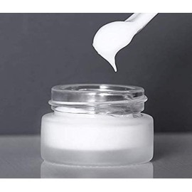 100g 100ml Frosted Glass Cream Jar Cosmetic Container with Inner Liners and Natural Bamboo lids Refillable Straight Sided Glass Cosmetic Jars Travel Toiletries Bottle Sample Jars for Lotion Cream