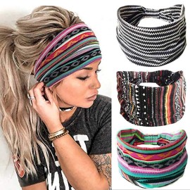 YBSHIN Boho Wide Headbands Stripe Head Wraps Knoted Hair Wears Turban Yoga Sweatbands Elastic Floral Printed Head Scarfs Stretch Cloth Hair Bands for Women and Girls 3Pcs (A) YBSHIN Boho Wide Headbands Stripe Head Wraps Knoted Hair Wears Turban Yoga Sweatbands Elastic Floral Printed Head Scarfs Stretch Cloth Hair Bands for Women and Girls 3Pcs (A)
