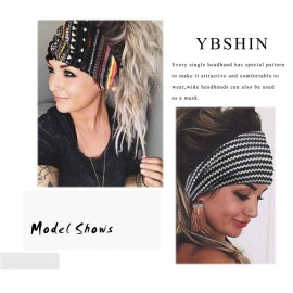 YBSHIN Boho Wide Headbands Stripe Head Wraps Knoted Hair Wears Turban Yoga Sweatbands Elastic Floral Printed Head Scarfs Stretch Cloth Hair Bands for Women and Girls 3Pcs (A) YBSHIN Boho Wide Headbands Stripe Head Wraps Knoted Hair Wears Turban Yoga Sweatbands Elastic Floral Printed Head Scarfs Stretch Cloth Hair Bands for Women and Girls 3Pcs (A)
