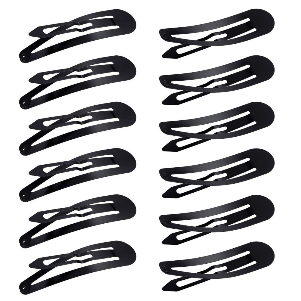 WILLBOND 50 Pcs Snap Clips for Hair 3.5 Inch Large Metal No Slip Hair Barrettes Long Side Clips for Women Accessories, Black(Black) WILLBOND 50 Pcs Snap Clips for Hair 3.5 Inch Large Metal No Slip Hair Barrettes Long Side Clips for Women Accessories, Black(Black)