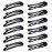 WILLBOND 50 Pcs Snap Clips for Hair 3.5 Inch Large Metal No Slip Hair Barrettes Long Side Clips for Women Accessories, Black(Black)