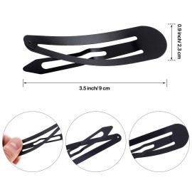 WILLBOND 50 Pcs Snap Clips for Hair 3.5 Inch Large Metal No Slip Hair Barrettes Long Side Clips for Women Accessories, Black(Black) WILLBOND 50 Pcs Snap Clips for Hair 3.5 Inch Large Metal No Slip Hair Barrettes Long Side Clips for Women Accessories, Black(Black)