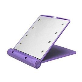 Makeup Cosmetic Folding Portable Compact Pocket Travel Mirror with 8 LED Lights Lamps (Purple) Makeup Cosmetic Folding Portable Compact Pocket Travel Mirror with 8 LED Lights Lamps (Purple)