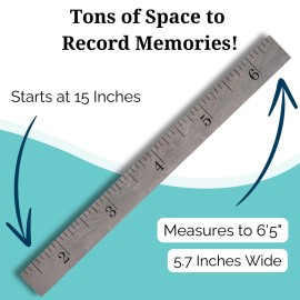 HEADWATERS STUDIO Wooden Growth Chart for Wall-Kids Sizing Chart, Height Measurement for Wall, Kids Height Wall Chart, Kids Height Ruler, Height Growth Chart for Kids - Love Grows Here Gray (63x6.7)