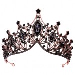 Aceorna Baroque Queen Crowns Crystal Wedding Crowns and Tiaras for Brides and Bridesmaids Rhinestones Prom Festival Costume Crown Pricess Tiara Bridal Hair Accessories for Women (Gorgeous Black)