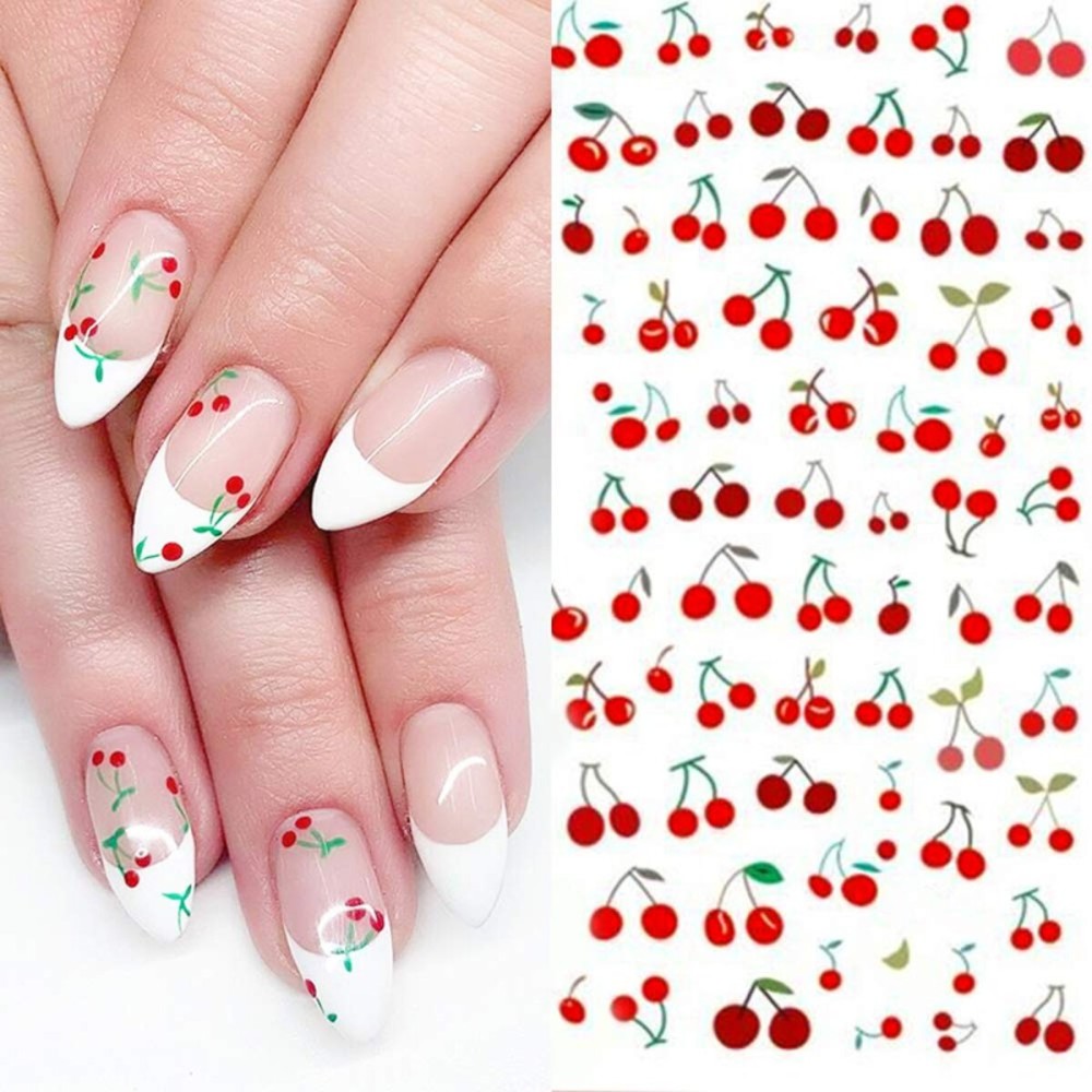 2Sheets Cherry Peach Fruit Cute Type Nails Art Manicuring 3D Cherry Fruits Nail Decals Decorations 3D Cute Type Nail Sticker for Nails Tips Beauty DIY Design (cherry nail stickers) 2Sheets Cherry Peach Fruit Cute Type Nails Art Manicuring 3D Cherry Fruits Nail Decals Decorations 3D Cute Type Nail Sticker for Nails Tips Beauty DIY Design (cherry nail stickers)