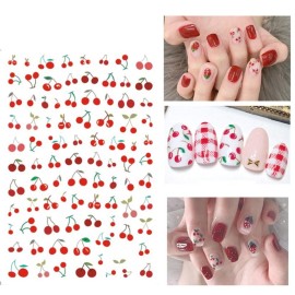 2Sheets Cherry Peach Fruit Cute Type Nails Art Manicuring 3D Cherry Fruits Nail Decals Decorations 3D Cute Type Nail Sticker for Nails Tips Beauty DIY Design (cherry nail stickers) 2Sheets Cherry Peach Fruit Cute Type Nails Art Manicuring 3D Cherry Fruits Nail Decals Decorations 3D Cute Type Nail Sticker for Nails Tips Beauty DIY Design (cherry nail stickers)