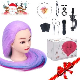 Mannequin Head, Beauty Star 29inch Hair Cosmetology Mannequin Head Hair Practice Cosmetology Hair Doll Heads Styling Hairdressing Training Braiding Heads with Clamp Holder and Tools