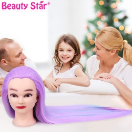 Mannequin Head, Beauty Star 29inch Hair Cosmetology Mannequin Head Hair Practice Cosmetology Hair Doll Heads Styling Hairdressing Training Braiding Heads with Clamp Holder and Tools